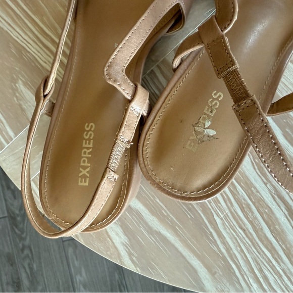 Express|Tan & Black Slingback low Heels,Preppy colorblock pointed pumps•size 10 - Picture 8 of 13